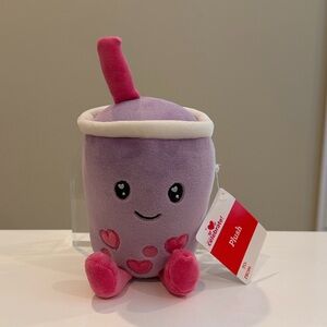 NWT 6.5” Purple Boba Drink Valentine Plush